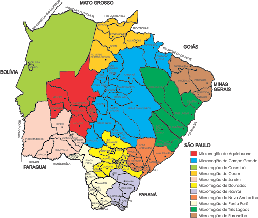 Mapa do Mato Grosso do Sul